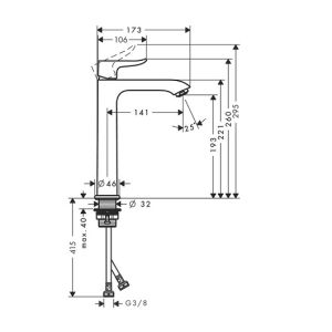 Смеситель Hansgrohe Metris S 31185000 для раковины
