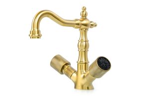 Смеситель для раковины Boheme высокий ROYAL CRYSTAL Black бронза