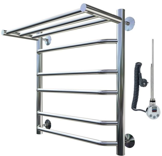 Электрический полотенцесушитель Тругор Браво 3 П с полкой 60x50см хром Браво3/элТЭН6050П