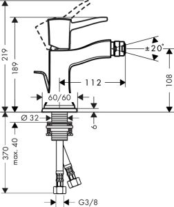 Смеситель Hansgrohe Metropol 31320000 для биде с д/к