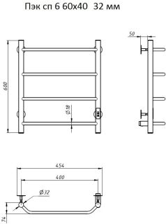 Электрический полотенцесушитель Тругор Пэк сп 6 60x40см хром Пэксп6/604032