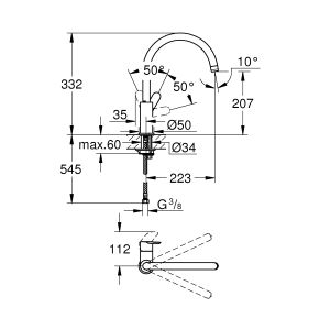 Смеситель для кухни Grohe BauEdge 31367001 Хром