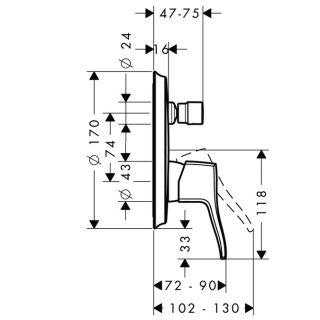Смеситель Hansgrohe Metris Classic 31485000 для душа встраиваемый Смеситель Hansgrohe Metris Classic 31485000 для душа встраиваемый