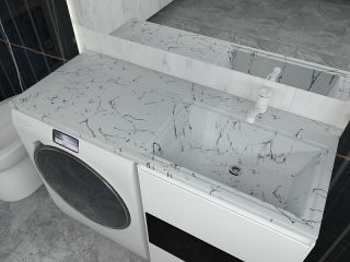 Раковина над стиральной машиной Stella Polar Мадлен 120см правая белый мрамор SP-00001153 Раковина над стиральной машиной Stella Polar Мадлен 120см правая белый мрамор SP-00001153