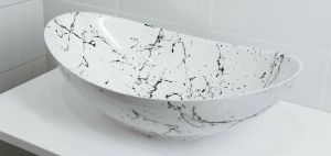 Раковина-чаша Stella Polar Орион 58см белый мрамор SP-00001054