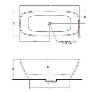 Ванна из искусственного камня Gruppo Treesse Brio 170x72 V297BL белая
