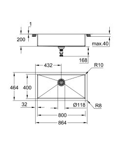 Мойка кухонная Grohe 31580SD1 K700 нержавеющая сталь