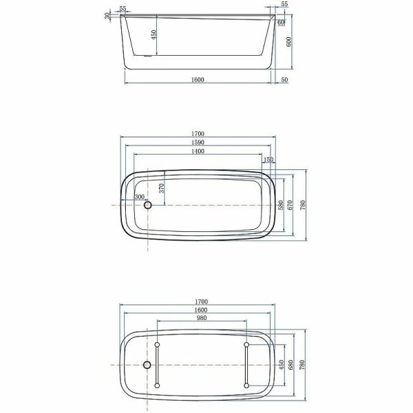 Акриловая ванна Allen Brau Infinity 2.21003.21/PWM 170x78 см