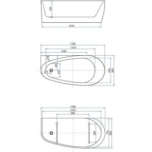 Акриловая ванна Allen Brau Priority 2.31002.21 170x80 см