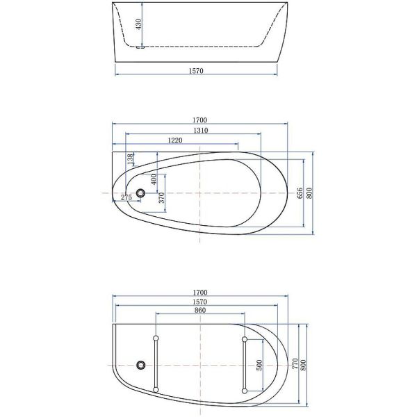 Акриловая ванна Allen Brau Priority 2.31002.21 170x80 см