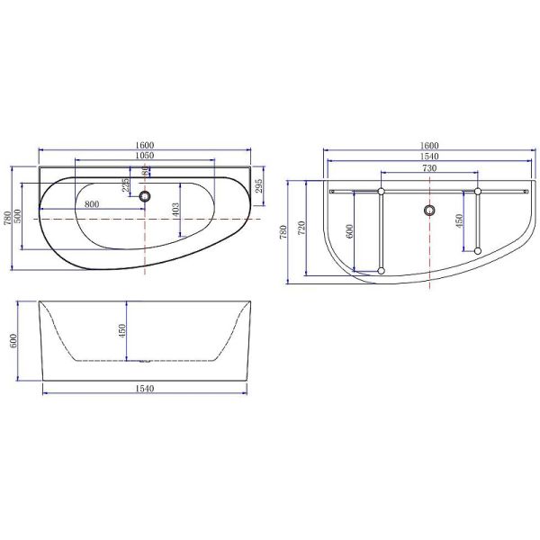 Акриловая ванна Allen Brau Priority 2.31005.20B 160x78 см