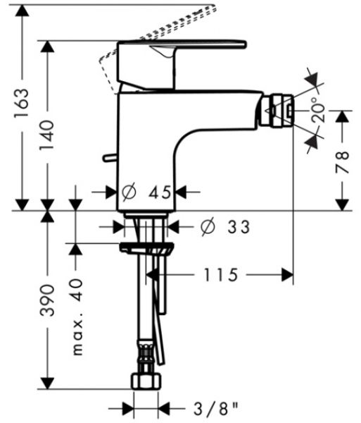Смеситель Hansgrohe Talis E2 31622000 для биде
