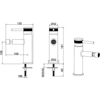 Смеситель для биде Allen Brau Priority 5.31004-31 Черный матовый