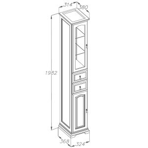 Шкаф-колонна Opadiris Риспекто 30 L 00-00005829 Слоновая кость
