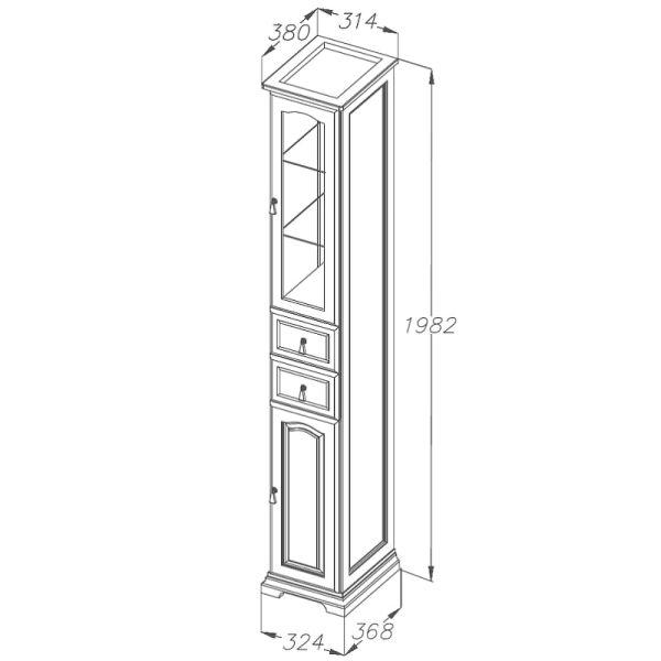 Шкаф-колонна Opadiris Риспекто 30 R 00-00005831 Слоновая кость
