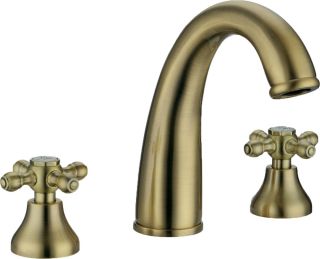 Смеситель для раковины Boheme на 3 отверстия с керамическими ручками Medici Ripresa_Комплект бронза