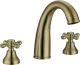 Смеситель для раковины Boheme на 3 отверстия с керамическими ручками Medici Ripresa_Комплект бронза