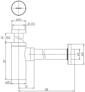 Сифон для раковины Allen Brau Priority 5.31025-31 Черный матовый Сифон для раковины Allen Brau Priority 5.31025-31 Черный матовый