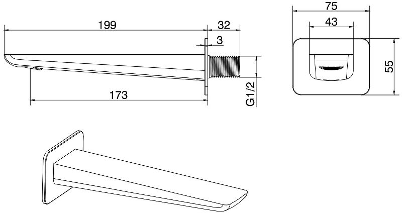 Излив для смесителя Allen Brau Infinity 5.21020-00 Хром