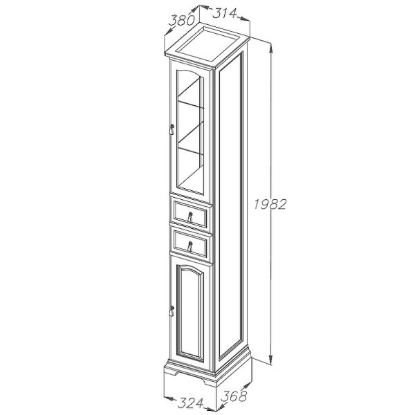 Шкаф-колонна Opadiris Риспекто 30 L 00-00005832 Белый