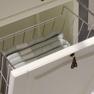 Шкаф-колонна Opadiris Риспекто 40 R 00-00005837 с бельевой корзиной Слоновая кость Шкаф-колонна Opadiris Риспекто 40 R 00-00005837 с бельевой корзиной Слоновая кость