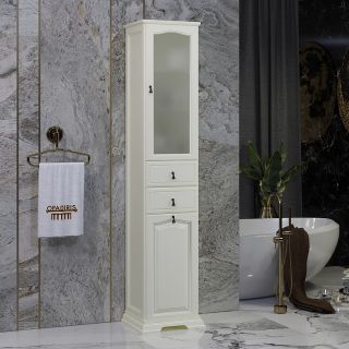Шкаф-колонна Opadiris Риспекто 40 R 00-00005837 с бельевой корзиной Слоновая кость Шкаф-колонна Opadiris Риспекто 40 R 00-00005837 с бельевой корзиной Слоновая кость