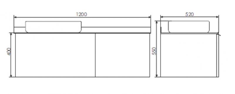 Тумба COMFORTY Милан-120 00-00014697, с графитовой столешницей с раковиной Comforty 78189
