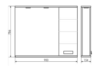 Comforty Зеркало шкаф Модена M-90 00-00001641 Comforty Зеркало шкаф Модена M-90 00-00001641