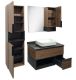 Тумба-умывальник COMFORTY Штутгарт-90 00-00002868, дуб тёмно-коричневый с черной столешницей c раковиной COMFORTY T-Y9378
