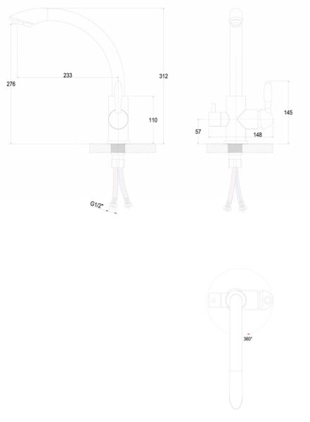 Смеситель для кухни Paulmark Essen Es213001-308 чёрный