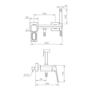 Гигиенический душ со смесителем Raglo R51.51.03 золотой сатин