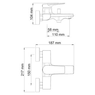 Wasserkraft Lopau 3201 Смеситель для ванны с коротким изливом
