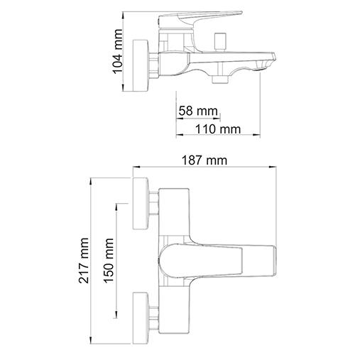 Wasserkraft Lopau 3201 Смеситель для ванны с коротким изливом