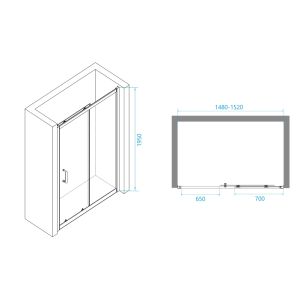 Душевая дверь RGW Passage PA-14B 150x195см чёрный 41081415-14