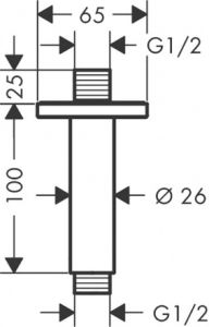 Кронштейн для верхнего душа Hansgrohe Vernis Shape 26406670