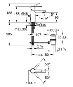 Смеситель для раковины GROHE Lineare 32109001 хром