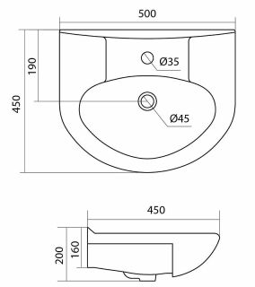 Раковина для мебели Style Line Канны ЛС-00000162 Раковина для мебели Style Line Канны ЛС-00000162