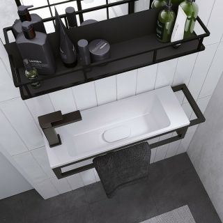 Зеркало Grossman Метрис 205001 в раме с полкой 50см чёрный