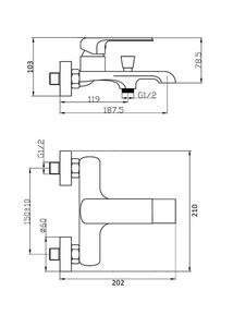 Agger Magic A3010000 Однозахватный смеситель для ванны/душа. Хром