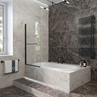Шторка на ванну Veconi Palau PL-79B, 900x1500, хром, стекло прозрачное Шторка на ванну Veconi Palau PL-79B, 900x1500, хром, стекло прозрачное