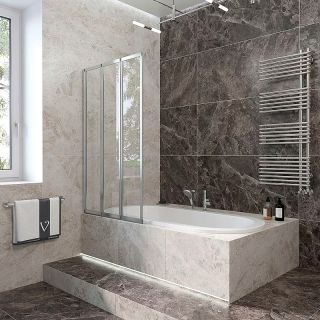 Шторка на ванну Veconi Palau PL-73L, 1200x1500, хром, стекло прозрачное Шторка на ванну Veconi Palau PL-73L, 1200x1500, хром, стекло прозрачное