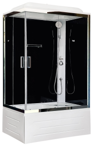 Душевая кабина Royal Bath BP правая стекло чёрное/прозрачное 100x80см RB8100BP5-BT-CH-R