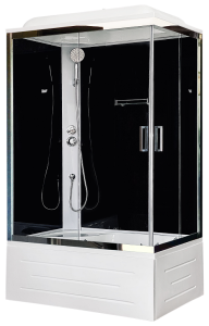 Душевая кабина Royal Bath BP левая стекло чёрное/прозрачное 100x80см RB8100BP5-BT-CH-L