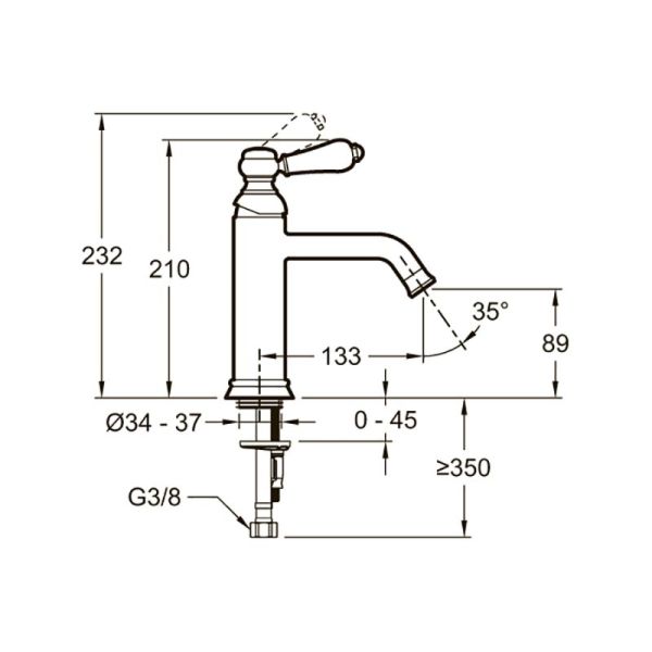 Смеситель для раковины Jacob Delafon  Louise E24360-BL Смеситель для раковины Jacob Delafon  Louise E24360-BL