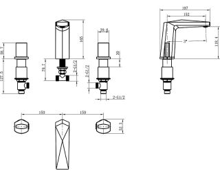 Смеситель для раковины Boheme Venturo 150-CR-ICE хром Смеситель для раковины Boheme Venturo 150-CR-ICE хром