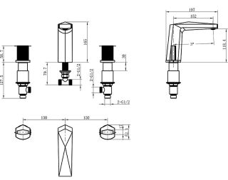 Смеситель для раковины Boheme Venturo 150-WG-TOUCH белый/золото Смеситель для раковины Boheme Venturo 150-WG-TOUCH белый/золото