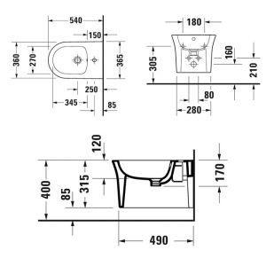 Биде Duravit White Tulip 2293150000 подвесное белое
