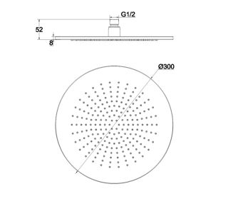 Верхний душ AQUAme AQM8609MB 30 см чёрный матовый