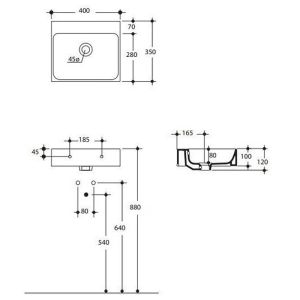 Раковина Kerasan Cento 353901*0 Белая 40 см