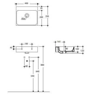 Раковина Kerasan Cento 353901*0 Белая 40 см